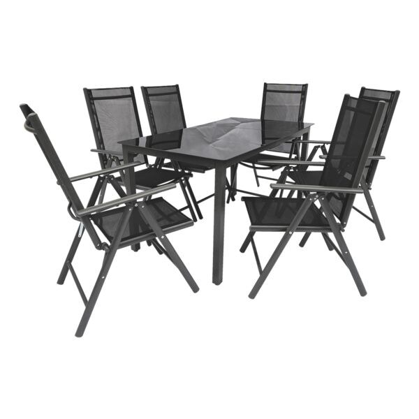 VCM 7-delige tuinzitgroep 140 cm tafel