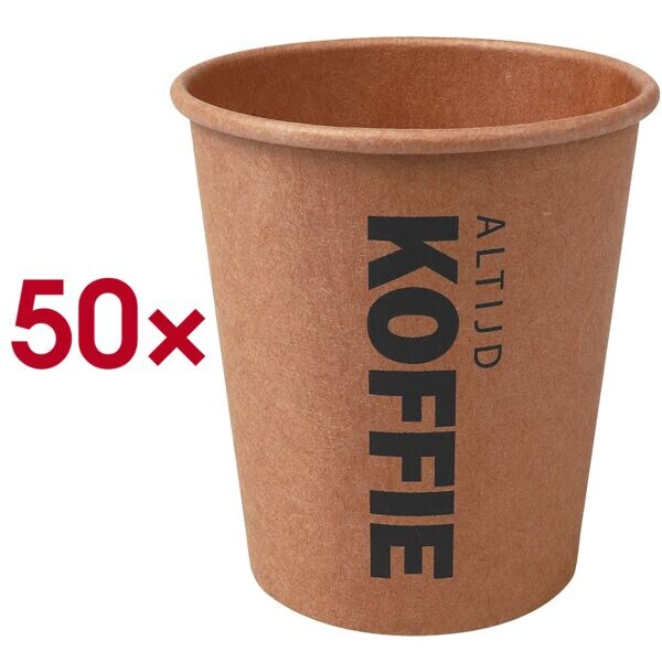 Conpax Pak met 50 kartonnen bekers altijd koffie 177 ml