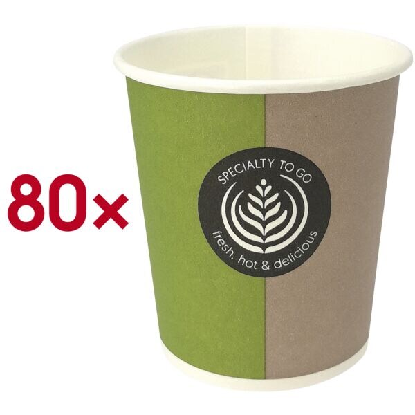 Pak met 80 kartonnen bekers Specialty To Go 100 ml