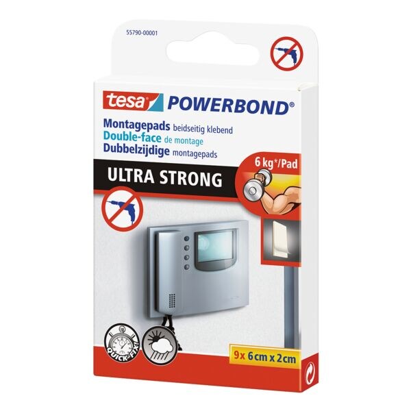 tesa Plakstroken powerbond, stevig plakkend/aan twee zijden plakkend, 9 stuk(s) tesa Plakstroken powerbond, stevig plakkend/aan twee zijden plakkend, 9 stuk(s)