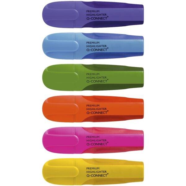 Q-CONNECT Markeerstift Premium 6 kleuren schuine punt