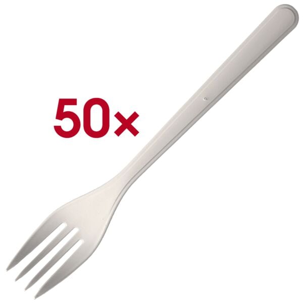 Papstar Pak van 50 herbruikbare vorken 18,5 cm wit
