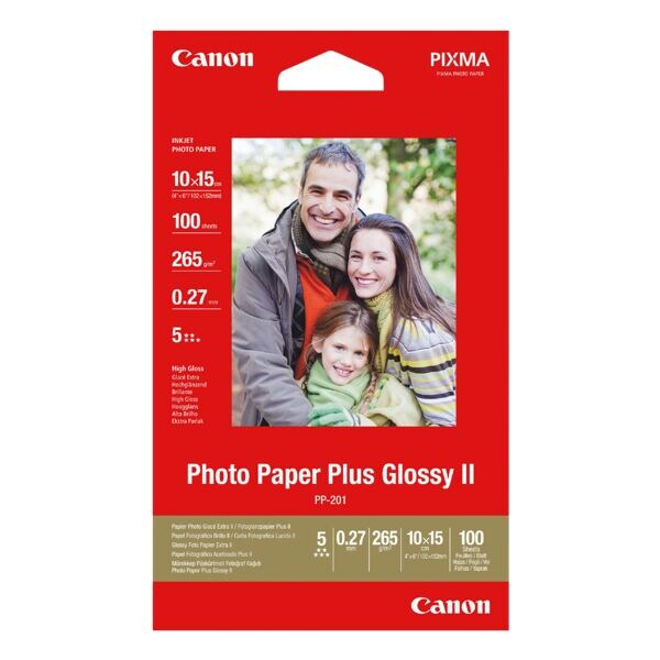 Canon Fotopapier Glossy Plus II 10x15 cm, 100 bladen
