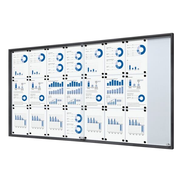 Showdown Displays Afsluitbare vitrinekast SLIM 24x A4