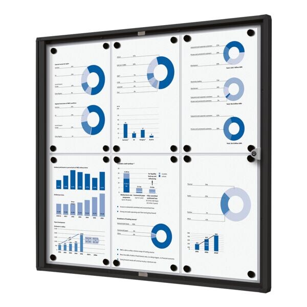 Showdown Displays Afsluitbare vitrinekast �Economy� 6x A4