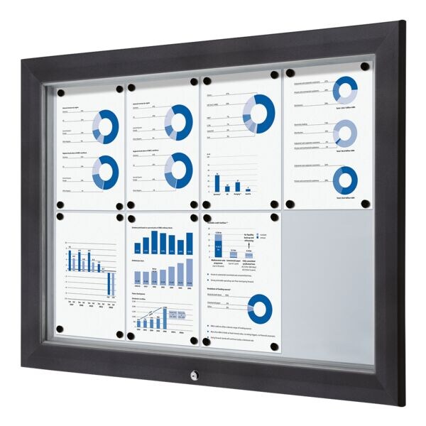 Showdown Displays Afsluitbare vitrinekast �Premium� 8x A4 (A1)