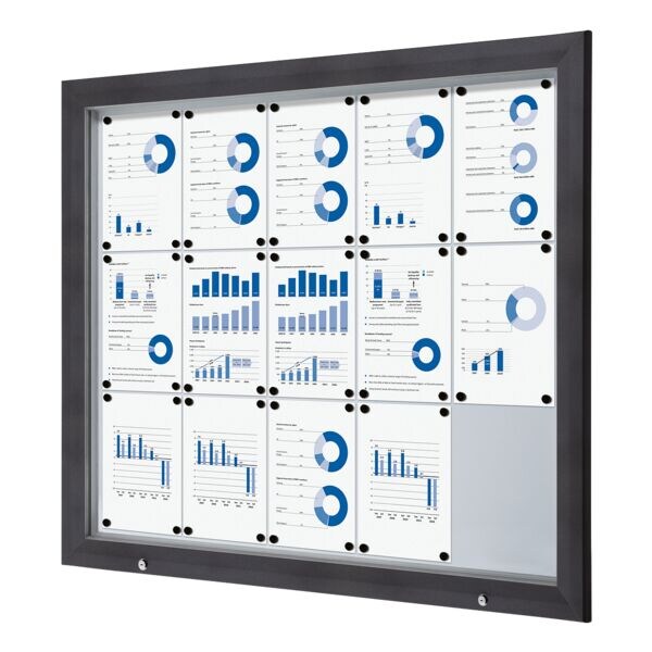 Showdown Displays Afsluitbare vitrinekast �Premium� 15x A4
