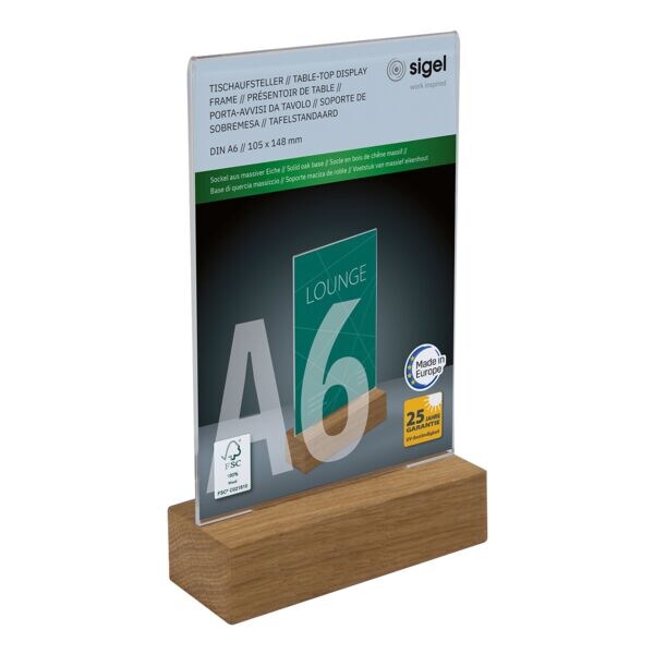 SIGEL Tafelstandaard houten voet A6
