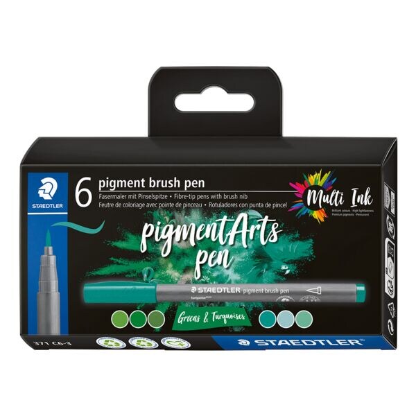 STAEDTLER 6 viltstiften pigment brush pen