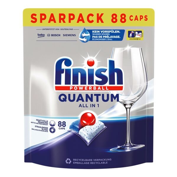 finish Quantum All In 1 SPAARPACK vaatwastabletten 88 stuks
