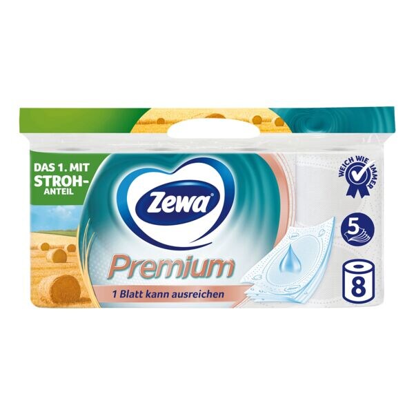 Zewa Toiletpapier Premium 5-laags, wit - 8 rollen (1 pak à 8 rollen) Zewa Toiletpapier Premium 5-laags, wit - 8 rollen (1 pak à 8 rollen)