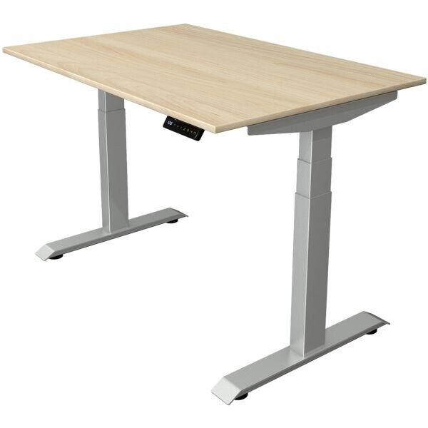 Kerkmann Zit-sta-tafel Move 4 120 cm, T-poot zilverkleur