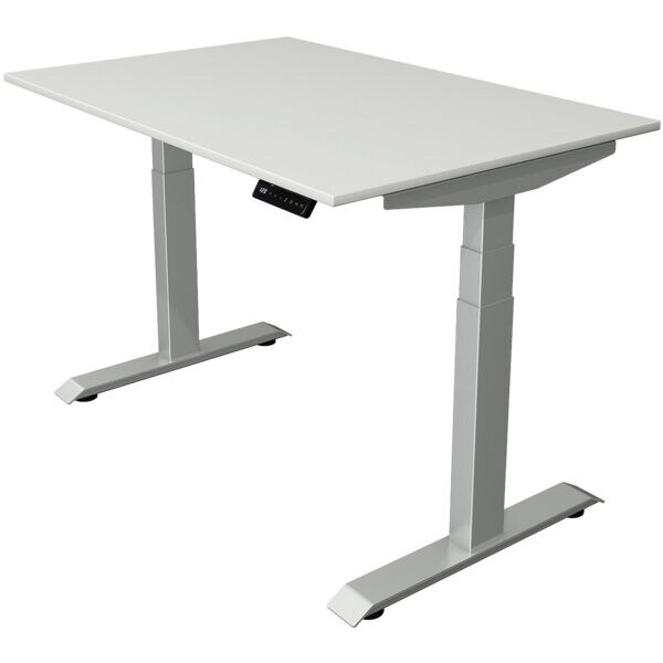 Kerkmann Zit-sta-tafel Move 4 120 cm, T-poot zilverkleur