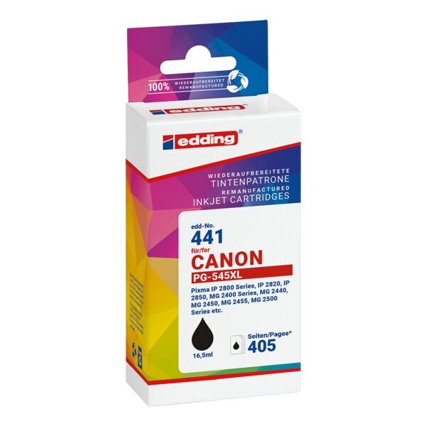 edding Inktpatroon vervangt Canon »PG-545XL« edding Inktpatroon vervangt Canon »PG-545XL«