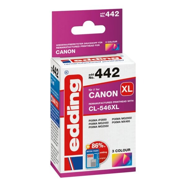 edding Inktpatroon vervangt Canon »CL-546XL« edding Inktpatroon vervangt Canon »CL-546XL«