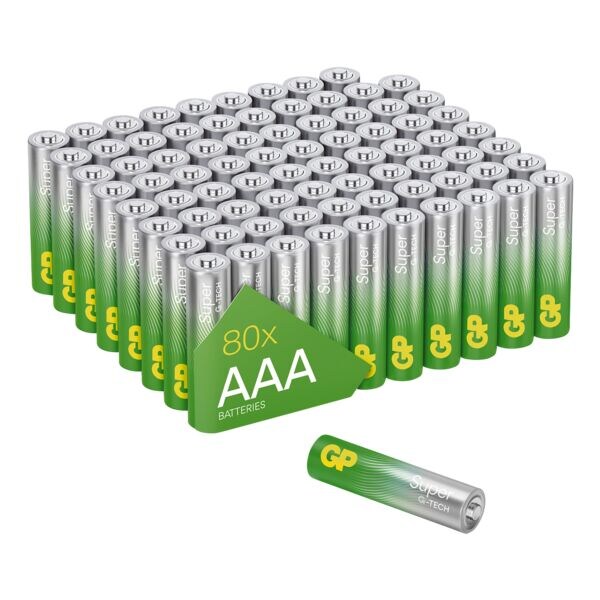 GP Batteries Pak met 80 batterijen Super Alkaline Micro/ AAA / LR03