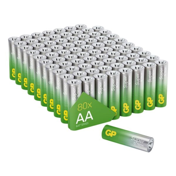 GP Batteries Pak met 80 batterijen Super Alkaline Mignon / AA / LR06