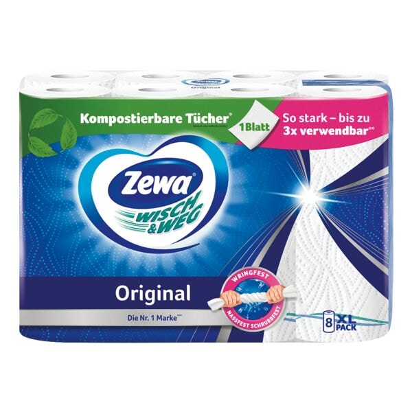 Zewa Keukenrollen �WISCH&WEG Original� 2-laags, 8 rollen