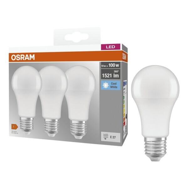 Osram 3x LED lamp Base Classic A 13 W E27 4000 K