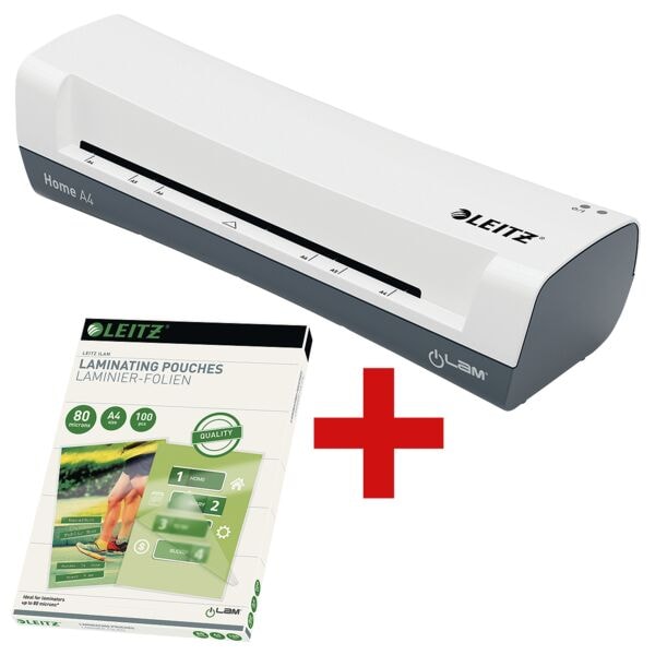LEITZ Lamineermachine Home A4 »iLAM Home« incl. lamineerfolies A4 100 stuks 80 mic »glänzend«