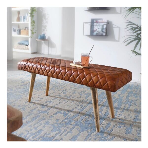 Wohnling Zitbank echt leer 115 cm Wohnling Zitbank echt leer 115 cm