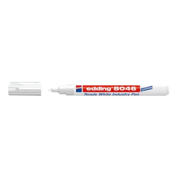 edding Speciale markeerstift Ready White Industrial Pen 8046 - ronde punt, Lijndikte 1  - 3 mm