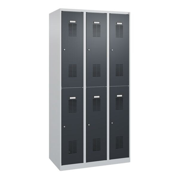 CP garderobekast Basis PLUS, 3x2, staal, vloerstaand, 90 x 185 cm
