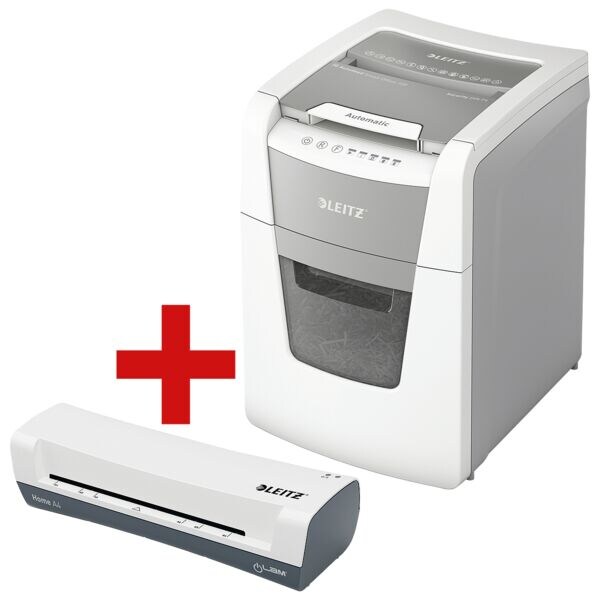 papiervernietiger LEITZ Small Office 100, Veiligheidsklasse 4, snippers (4 x 28 mm), tot 100 bladen incl. Lamineerapparaat Home A4 »iLAM Home« papiervernietiger LEITZ Small Office 100, Veiligheidsklasse 4, snippers (4 x 28 mm), tot 100 bladen incl. Lamineerapparaat Home A4 »iLAM Home«