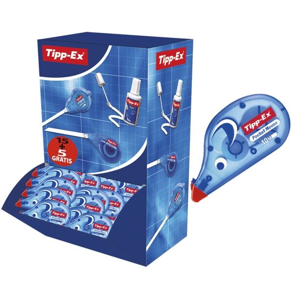 20x Tipp-Ex wegwerp correctieroller Pocket Mouse 4,2 mm / 10 m