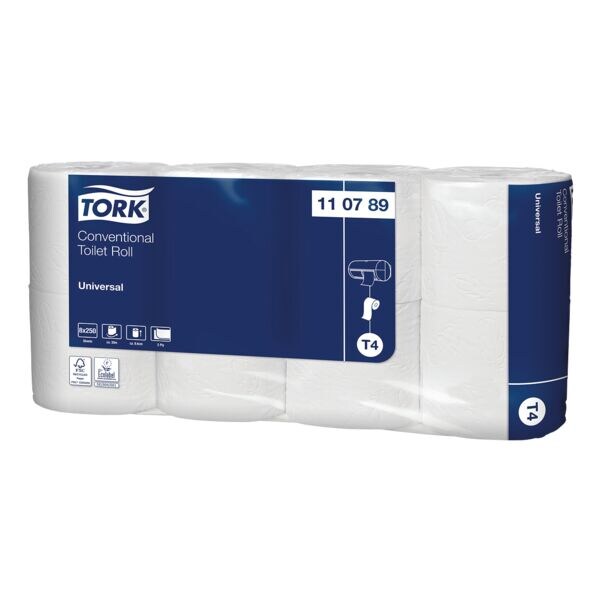 Tork Toiletpapier Universal T4 2-laags, wit - 64 rollen (1 pak � 64 rollen)