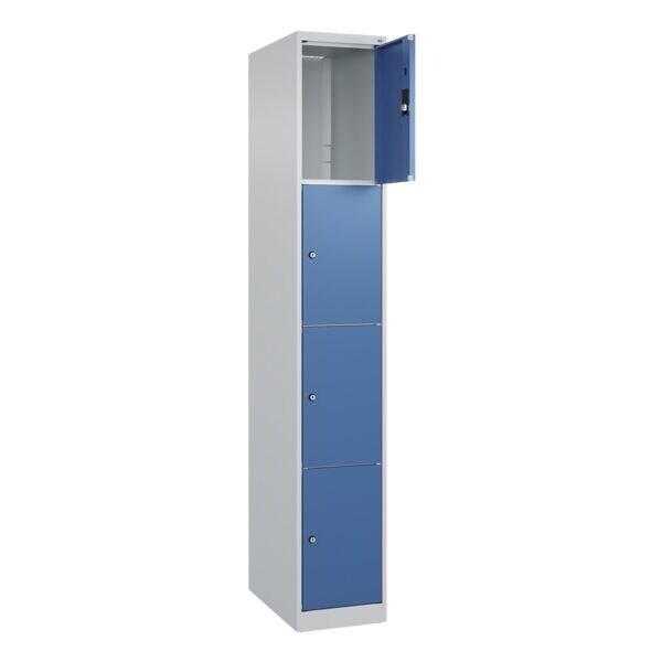 CP kast met kluisjes Classic Plus corpus lichtgrijs, 1x4, staal, vloerstaand, 30 x 185 cm CP kast met kluisjes Classic Plus corpus lichtgrijs, 1x4, staal, vloerstaand, 30 x 185 cm