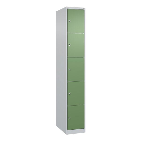 CP kast met kluisjes Classic Plus corpus lichtgrijs, 1x5, staal, vloerstaand, 30 x 185 cm