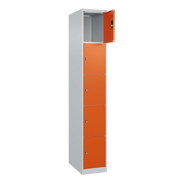 CP kast met kluisjes Classic Plus corpus lichtgrijs, 1x5, staal, vloerstaand, 30 x 185 cm
