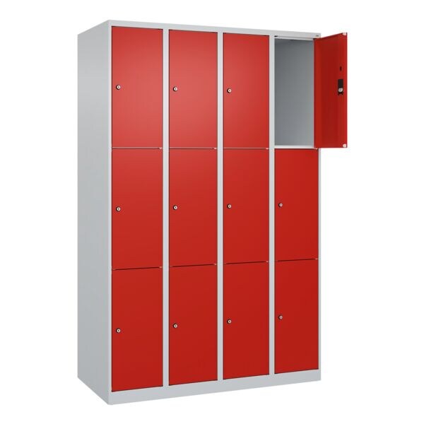 CP kast met kluisjes Classic Plus corpus lichtgrijs, 4x3, staal, vloerstaand, 120 x 185 cm