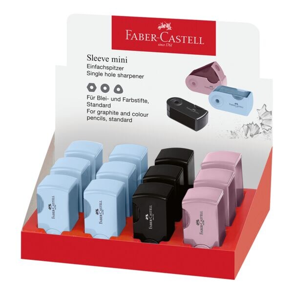 Faber-Castell Pak met 12 Sleeve Mini New Harmony puntenslijper doosjes