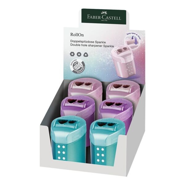 Faber-Castell Pak met 6 dubbele puntenslijper �RollOn Sparkle�