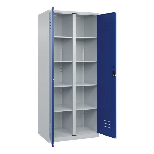 CP waskast Classic Plus vleugeldeuren korpus lichtgrijs, 2x5, staal, vloerstaand, cilinderslot, 80 x 185 cm