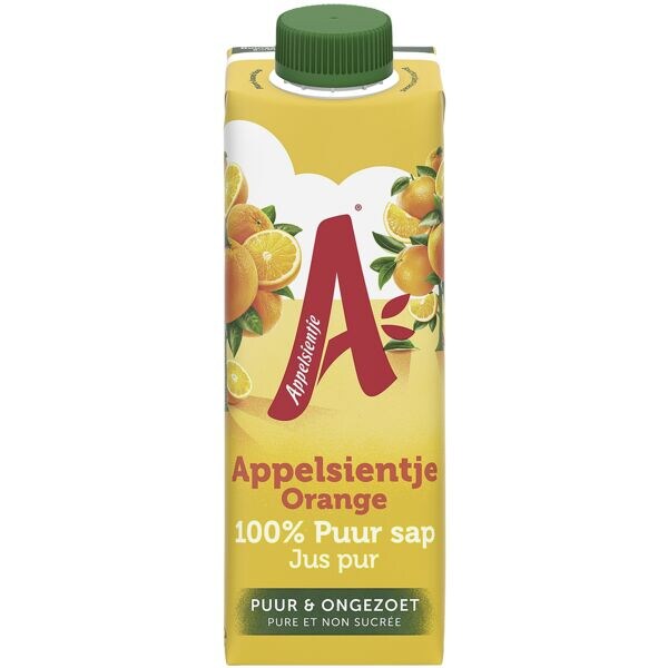 Appelsientje Doos met 24 pakjes sinaasappelsap van 33 cl