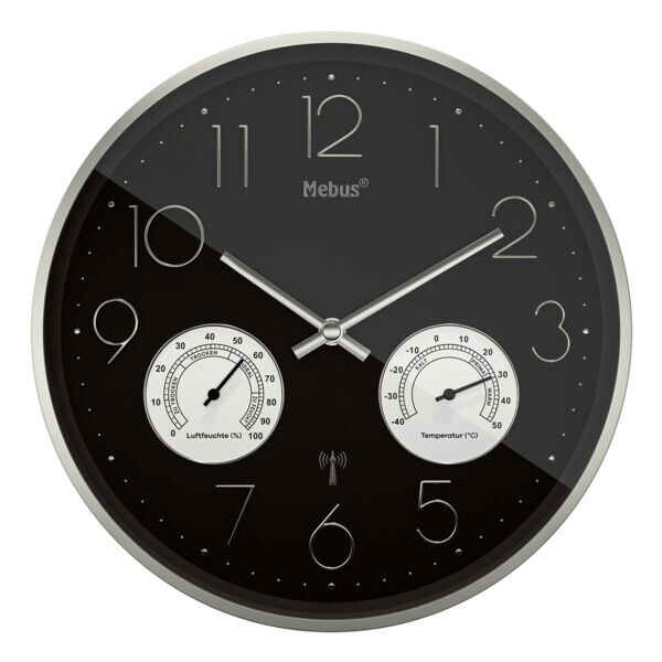 Mebus Radiogestuurde klok met thermo-/hygrometer - 30 cm