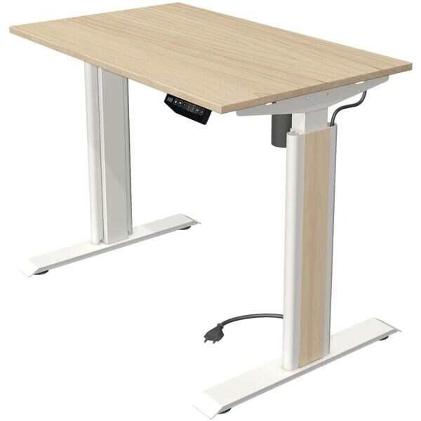 Kerkmann In hoogte verstelbare zit-sta-tafel (elektrisch) Move 1 Advance 100 cm, T-poot wit