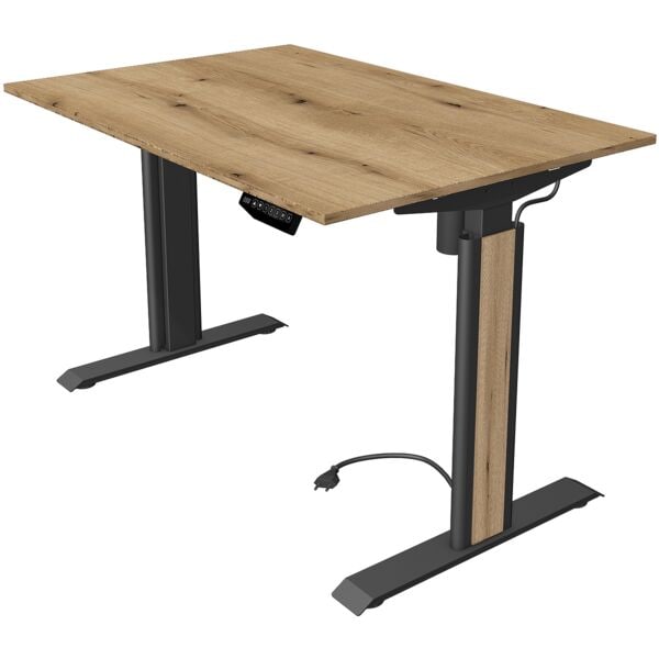 Kerkmann In hoogte verstelbare zit-sta-tafel (elektrisch) Move 1 Advance 120 cm, T-poot antracietkleur