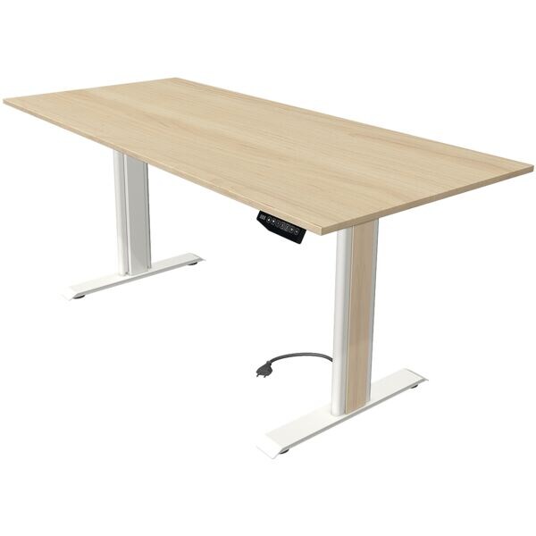 Kerkmann In hoogte verstelbare zit-sta-tafel (elektrisch) Move 1 Advance 180 cm, T-poot wit