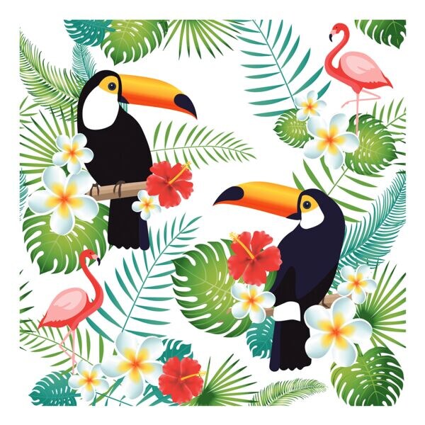 Papstar Set van 20 servetten Toucan
