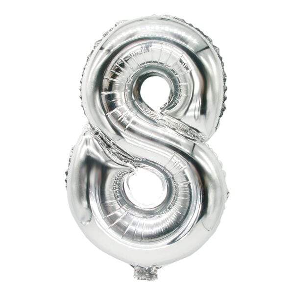 Papstar Folieballon 8 zilver