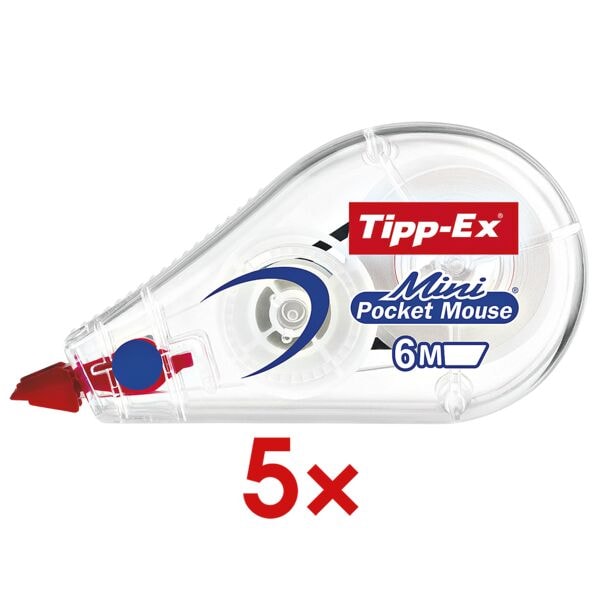 5x Tipp-Ex wegwerp correctieroller Mini Pocket Mouse 5 mm / 6 m 5x Tipp-Ex wegwerp correctieroller Mini Pocket Mouse 5 mm / 6 m