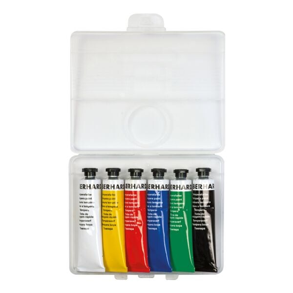 EBERHARD FABER Set van 6 Tempera kleuren etui - 18 ml EBERHARD FABER Set van 6 Tempera kleuren etui - 18 ml