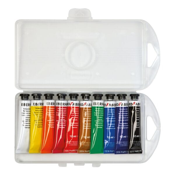 EBERHARD FABER Set van 10 Tempera kleuren etui - 12 ml