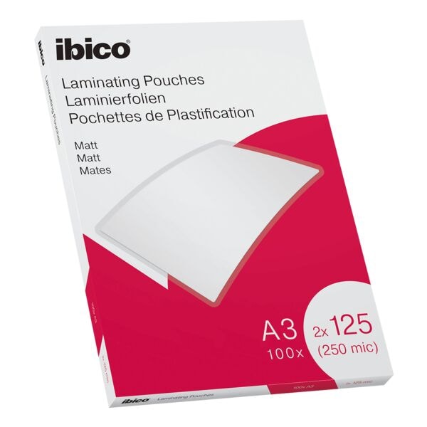 Ibico 100 stuk(s) Lamineerfolie 627324 mat A3 125 micron mat