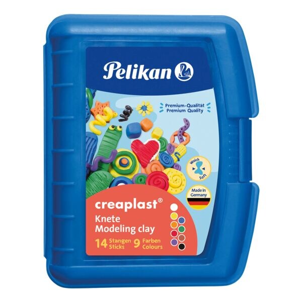 Pelikan 14 staafjes kinder boetseerklei Creaplast blauw etui