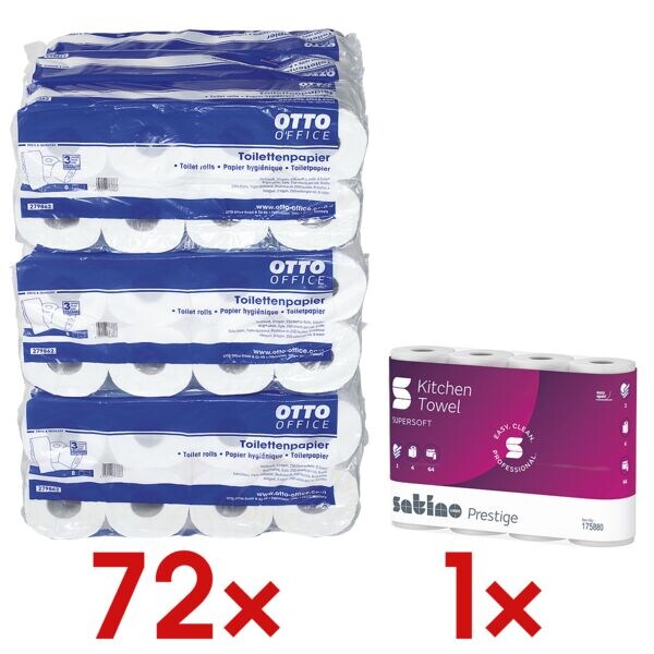 OTTO Office Toiletpapier 3-laags, wit - 72 rollen (9 pakken à 8 rollen) incl. Keukenrollen 3-laags, 4 rollen OTTO Office Toiletpapier 3-laags, wit - 72 rollen (9 pakken à 8 rollen) incl. Keukenrollen 3-laags, 4 rollen